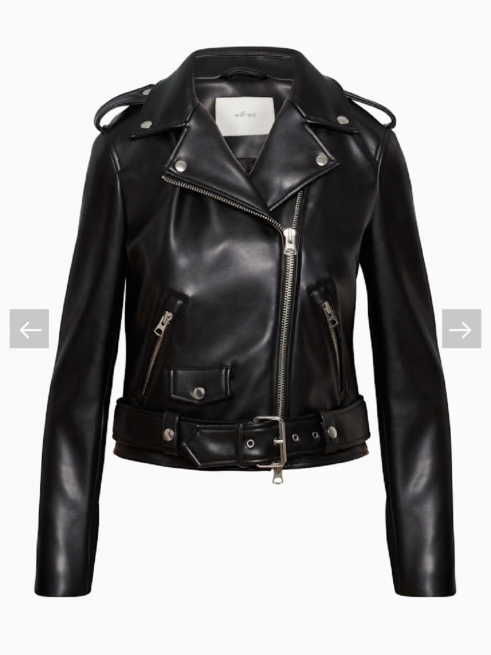 Wilfred Black Leather Biker Jacket with Belt